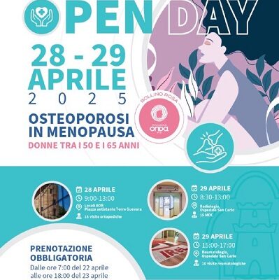 Visite gratuite a Potenza con "Il San Carlo torna in centro". Osteoporosi in menopausa: prenotazioni aperte 22 e 23 aprile