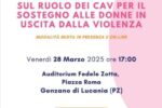 Seminario di approfondimento sul ruolo dei CAV nel sostegno alle donne in uscita dalla violenza a Genzano di Lucania