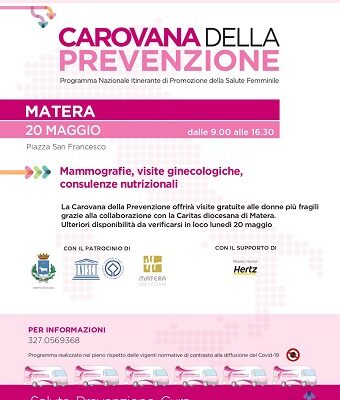 "Carovana della prevenzione" di Komen Italia fa tappa a Matera, Policoro, Val d'Agri e Paterno
