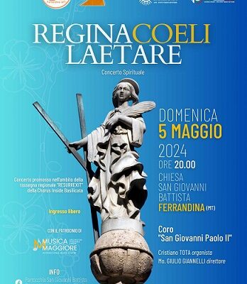 "Regina Coeli Laetare", concerto spirituale del Coro “San Giovanni Paolo II" a Ferrandina
