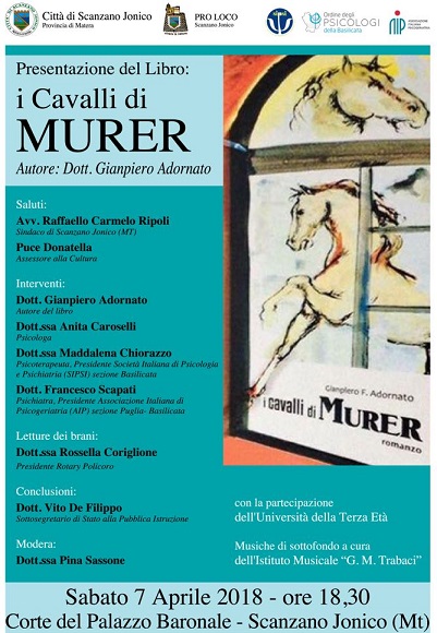 Gianpiero Adornato presenta il romanzo "I Cavalli di Murer"
