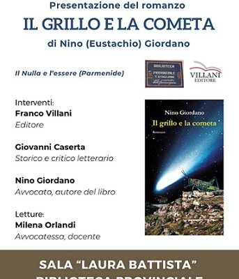 Presentazione libro "Il grillo e la cometa" di Nino (Eustachio) Giordano a Matera, prefazione di Giovanni Caserta