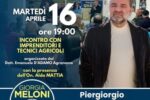 Incontro con imprenditori e tecnici agricoli nel comitato elettorale del candidato consigliere regionale Piergiorgio Quarto (Fratelli d'Italia)