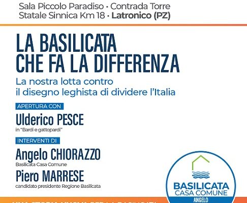 "La nostra lotta contro il disegno leghista di dividere l'Italia", incontro di Basilicata Casa Comune a Latronico