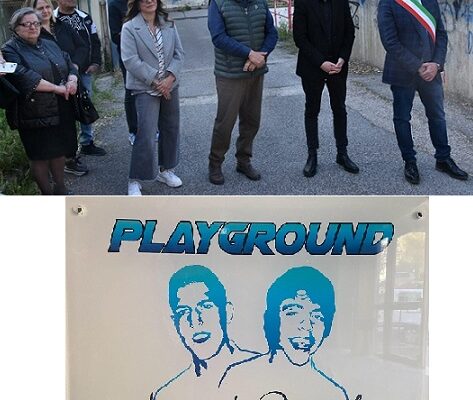 Playground nel quartiere Lanera di Matera intitolato ai fratelli Luca e Davide Cotrufo