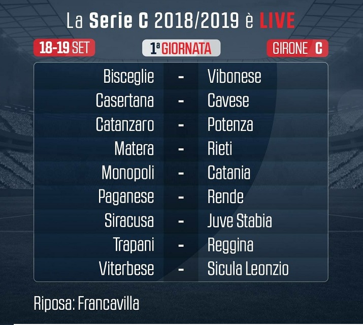 Calendario Serie C 2018 2019 Matera Rieti Il 19 Settembre Per La 1 Giornata Scopri Tutte Le Gare Sassilive