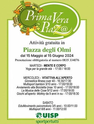 Uisp Matera presenta 3^ edizione "Primavera Piazza degli Olmi"