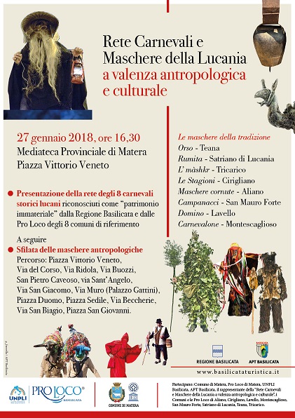 A Matera la presentazione della "Rete Carnevali e Maschere della Lucania"