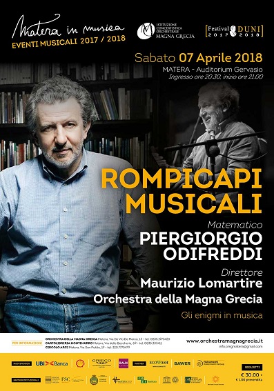 Piergiorgio Odifreddi e l’Orchestra Magna Grecia live a Matera per "Rompicapi musicali"